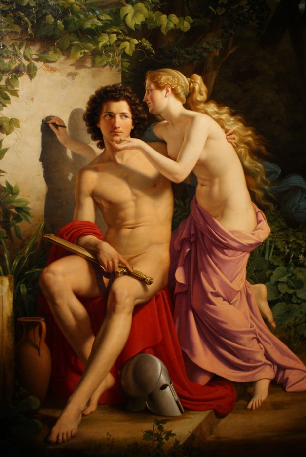 エドゥアルド・デジェ《絵画の発明》(1832年)、ベルリン、国立美術館蔵